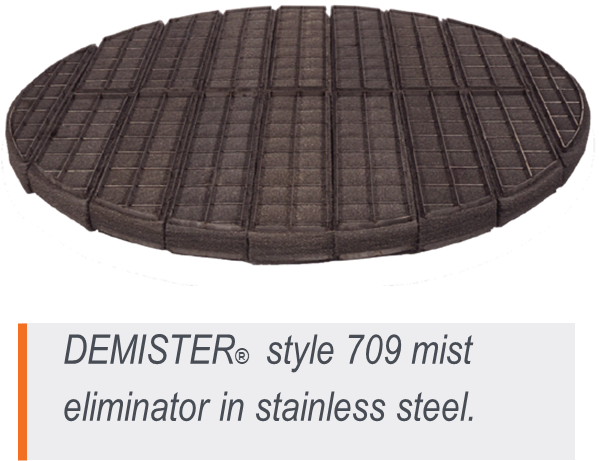 DEMISTER style 709 wire mesh mist eliminator in stainless steel